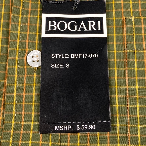 New Bogari Shirt Multicolored Cotton Plaid Button Down Shirt - Picture 7 of 7
